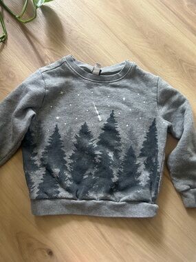 Grey Kids Sweatshirt with Forest Print